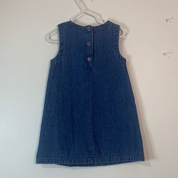 Specialty Girl Denim Dress with Colorful Floral Design - Picture 3 of 5